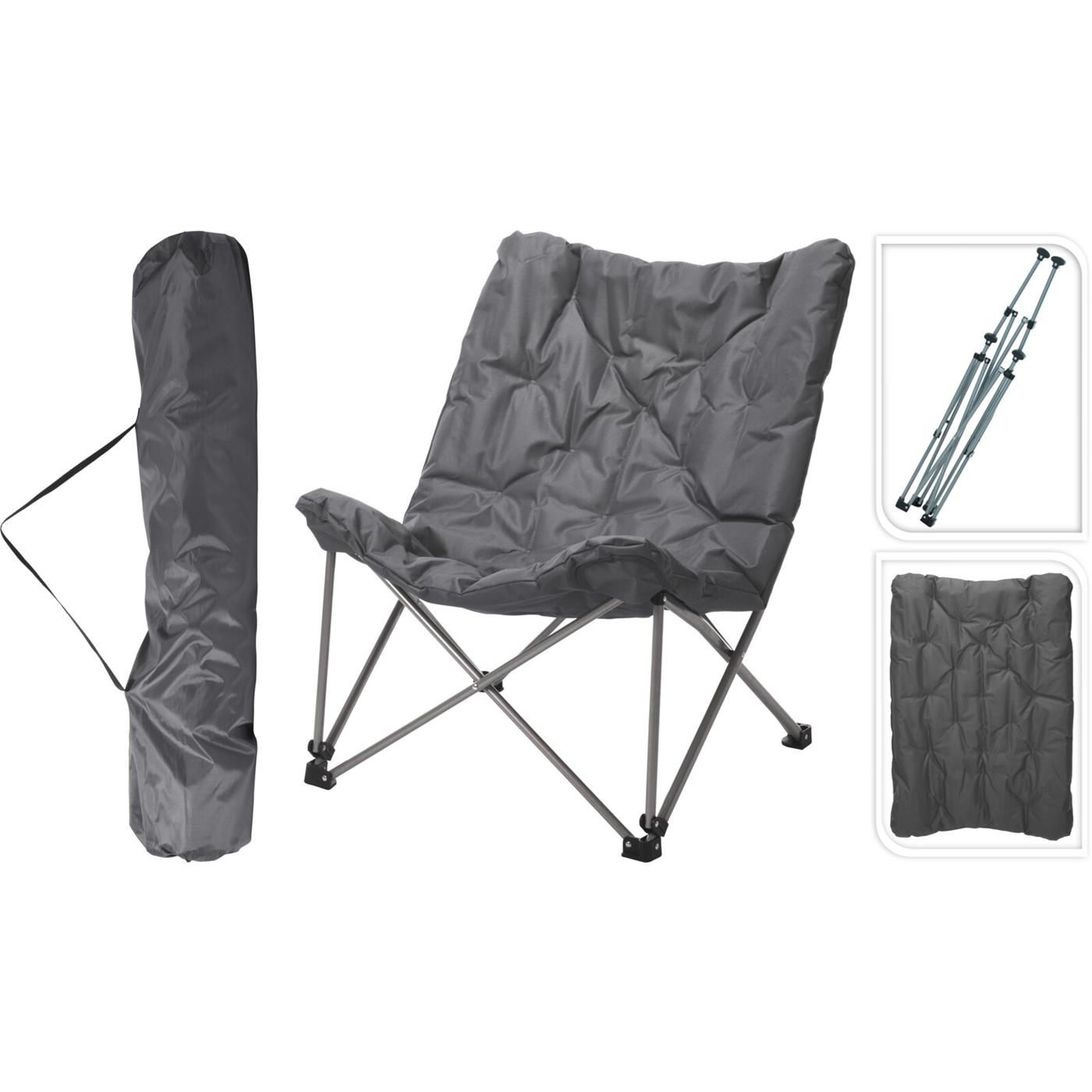 Campingstoel opvouwbaar grijs