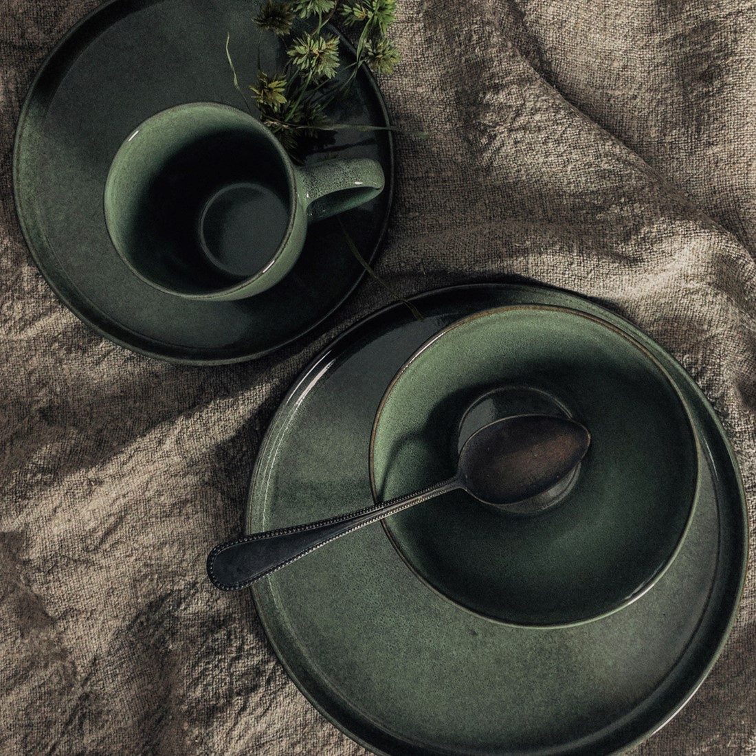 Dutch Rose Serenity Bord Ø27cm Groen 4st