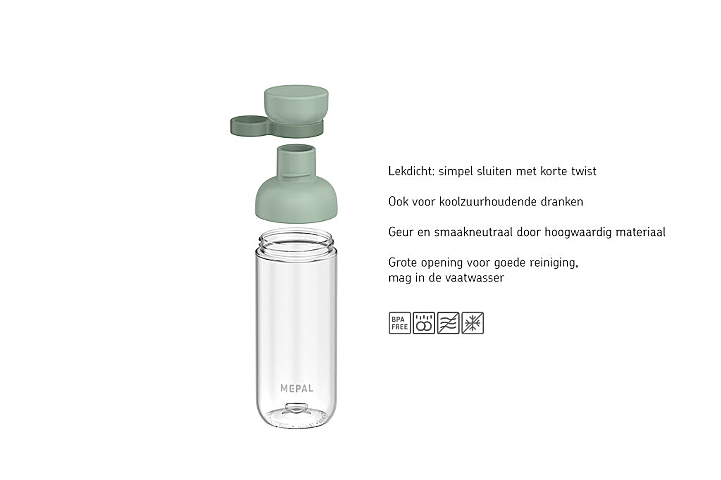 Mepal waterfles vita 500ml nordic black