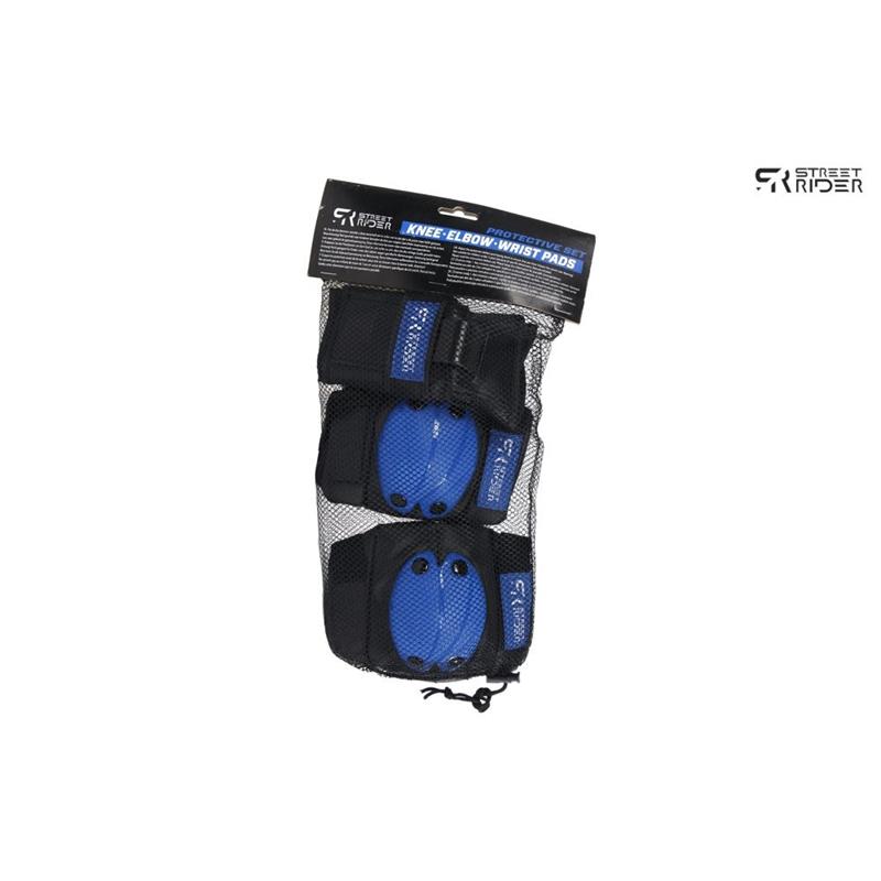 Skate beschermset 6 delig blauw/zwart S